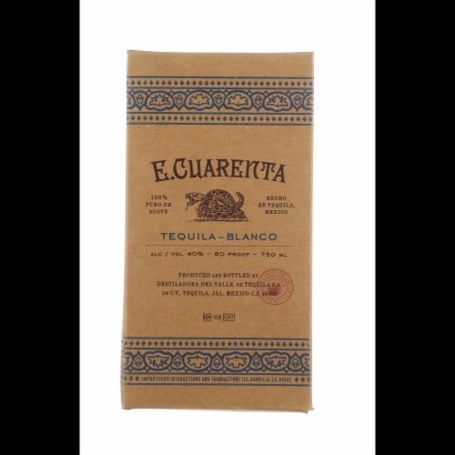 E Cuarenta Tequila Blanco Perspective: front