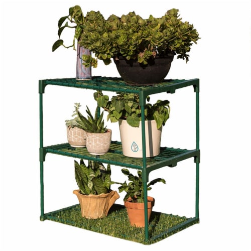 Zenport SH3222A Three Tier Greenhouse Plant Growing Shelving Station Perspective: front