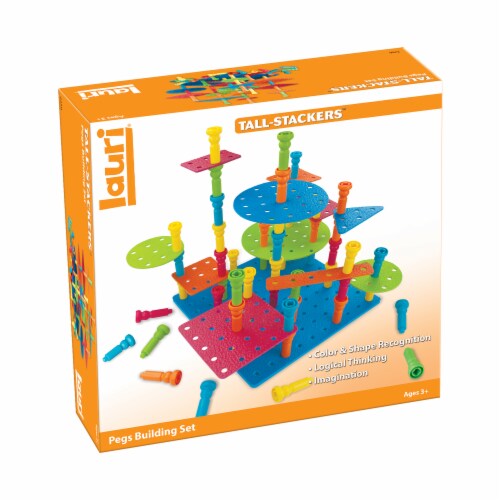 Lauri® Tall-Stackers Pegs Building Set Perspective: front