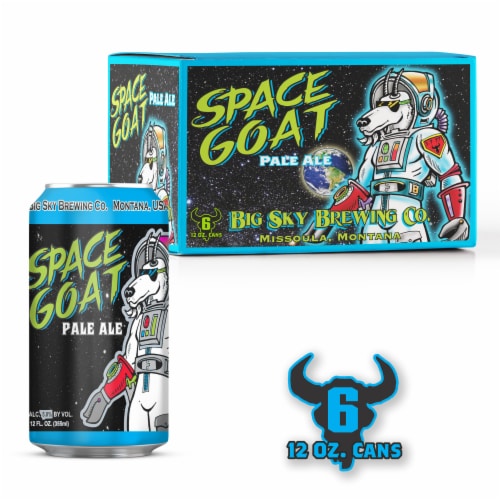 Space Goat Pale Ale Cans Perspective: front