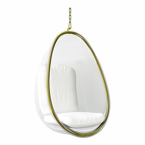 Aron Living 46.5 Vinyl Scoop Hanging Chair with Steel Frame in