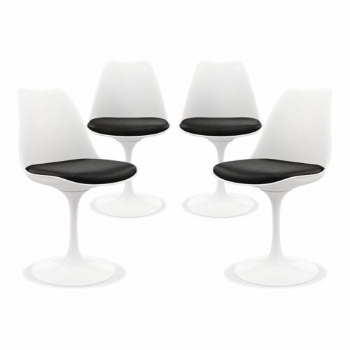 Aron Living Rose 17.5  Plastic and Metal Dining Chairs in Black (Set of 4) Perspective: front