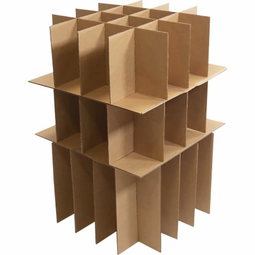 International Paper Dish Pack Box Partition Set - Brown Perspective: front