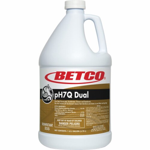 Betco pH7Q Dual Neutral Disinfectant Cleaner - Concentrate - 128 fl oz (4 quart) - Pleasant Lemon Scent - 1 Each - Deodorant, pH Neutral - Light Amber Betco pH7Q Dual Neutral Disinfectant Cleaner - Concentrate - 128 fl oz (4 quart) - Pleasant Lemon Scent - 1 Each - Deodorant, pH Neutral - Light Amber