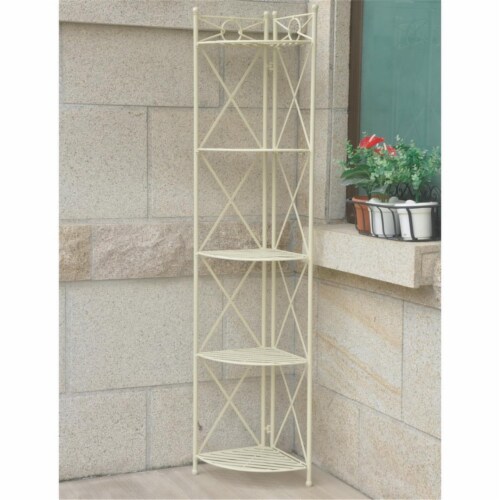 International Caravan Iron 5-Tier Corner Shelf