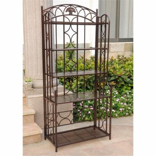 International Caravan 3441 HD BZ 5 Tier Iron Bakers Rack Bronze