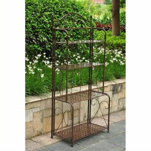 International Caravan Mandalay Iron Folding Baker Rack International Caravan Mandalay Iron Folding Baker Rack