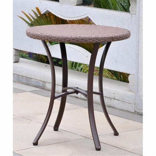 International Caravan Outdoor Resin Wicker and Glass-top Bistro Table International Caravan Outdoor Resin Wicker and Glass-top Bistro Table