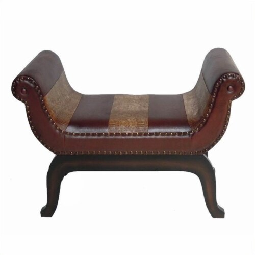 International Caravan Faux Leather Vanity Stool International Caravan Faux Leather Vanity Stool