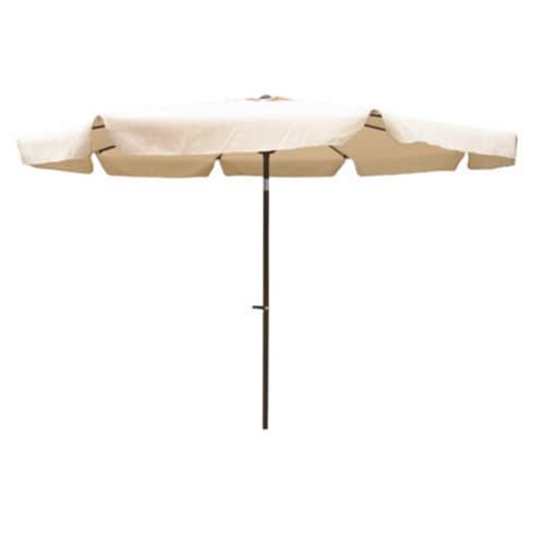 International Caravan YF-1104-3M and BE Outdoor 10 Foot Aluminum Umbrella with Flaps Beige Perspective: front
