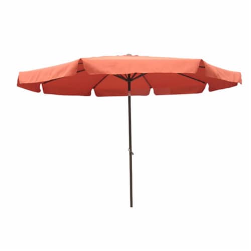 International Caravan YF-1104-3M and TC Outdoor 10 Foot Aluminum Umbrella with Flaps Terra Co Perspective: front