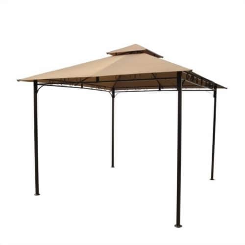 International Caravan YF-3136B-KH Square Vented Canopy Gazebo, Khaki Perspective: front