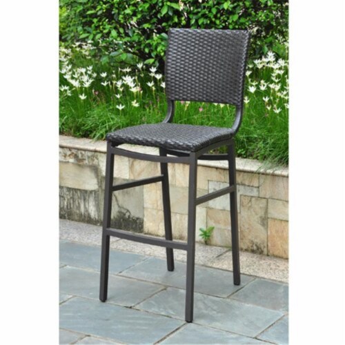 International Caravan Barcelona Set of Two Resin Wicker/Aluminum Bar Stools International Caravan Barcelona Set of Two Resin Wicker/Aluminum Bar Stools