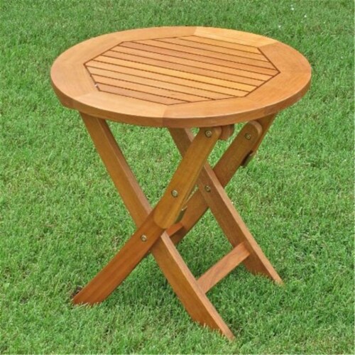 International Caravan Royal Tahiti Round Wood Folding Table International Caravan Royal Tahiti Round Wood Folding Table