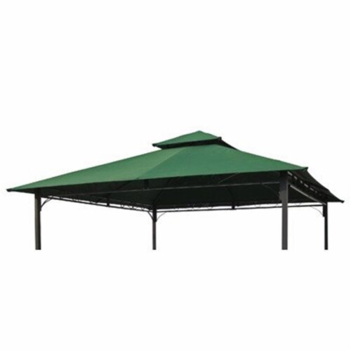 International Caravan YF-3136B-CNP- FG 10 ft. Gazebo Canopy St. Kitts Replacement Top, Dark G Perspective: front