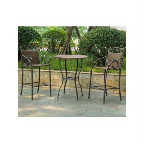 International Caravan Set of 2 Valencia Resin Wicker/Steel Bar Bistro Chairs International Caravan Set of 2 Valencia Resin Wicker/Steel Bar Bistro Chairs