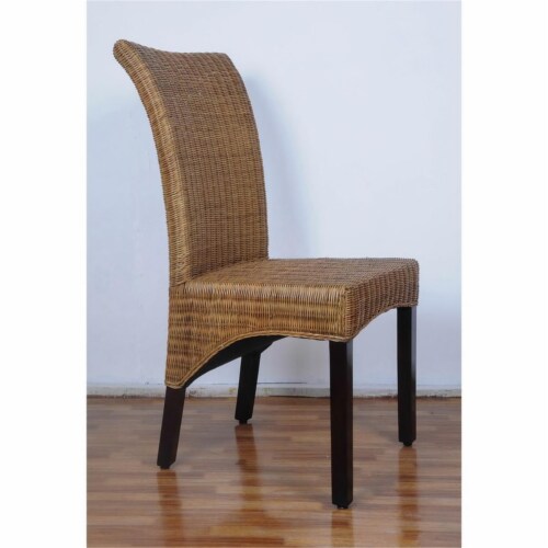 International Caravan Campbell Rattan Wicker Stained Dining Chair