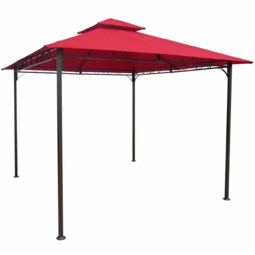 International Caravan YF-3136B-RR Square Vented Canopy Gazebo, Ruby Red Perspective: front