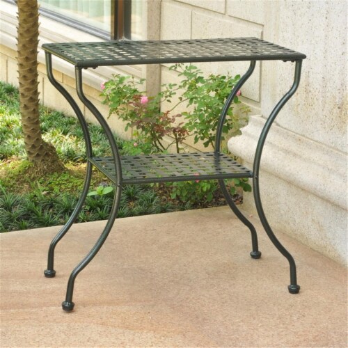 International Caravan Mandalay Iron Rectangular 2 Tier Table International Caravan Mandalay Iron Rectangular 2 Tier Table