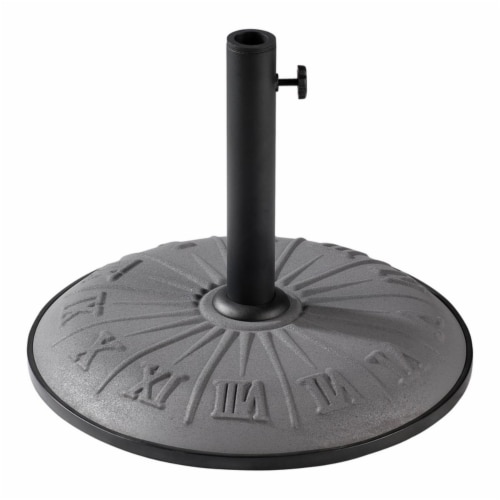 International Caravan 23900AR-15-GY Resin Compound Roman Numeral Umbrella Stand, Grey Perspective: front