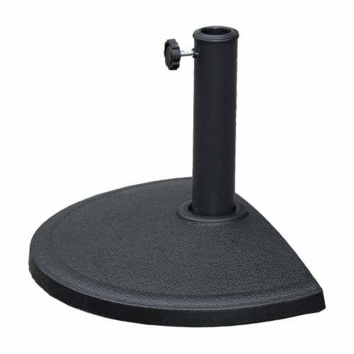 International Caravan YF-BB012-BK Compound Resin Half-Round Umbrella Stand, Black Perspective: front