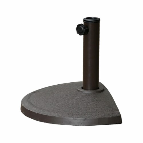 International Caravan YF-BB012-CH Compound Resin Half-Round Umbrella Stand, Chocolate Perspective: front