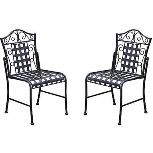 International Caravan Mandalay Iron Patio Set of 2 Bistro Chairs International Caravan Mandalay Iron Patio Set of 2 Bistro Chairs