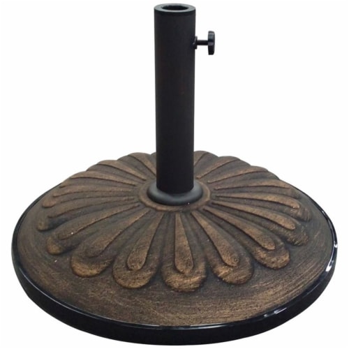 International Caravan 23900-AP25-BZ Resin Sunflower Umbrella Stand, Bronze Perspective: front