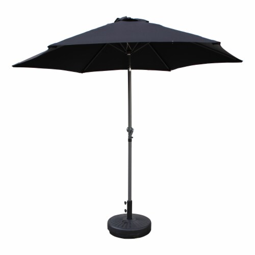 St. Kitts Aluminum 9-foot Patio Umbrella - Black Perspective: front