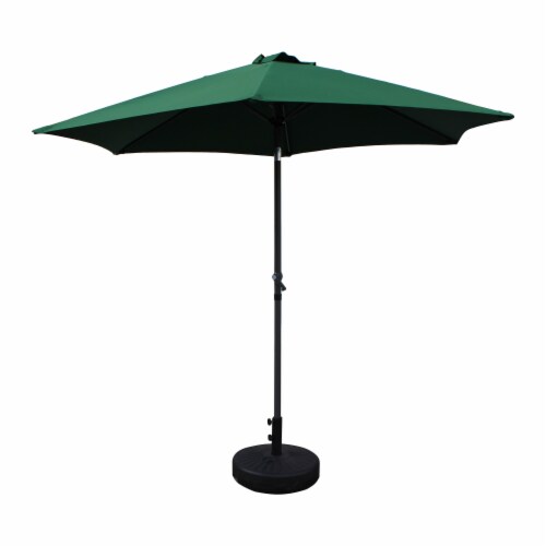 St. Kitts Aluminum 9-foot Patio Umbrella - Forest Green Perspective: front