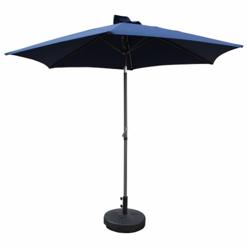 St. Kitts Aluminum 9-foot Patio Umbrella - Navy Blue Perspective: front