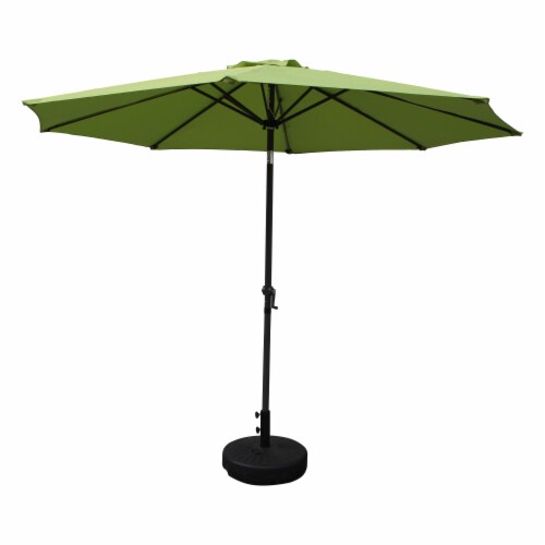 St. Kitts Aluminum 10-Foot Patio Umbrella - Grass Green Perspective: front
