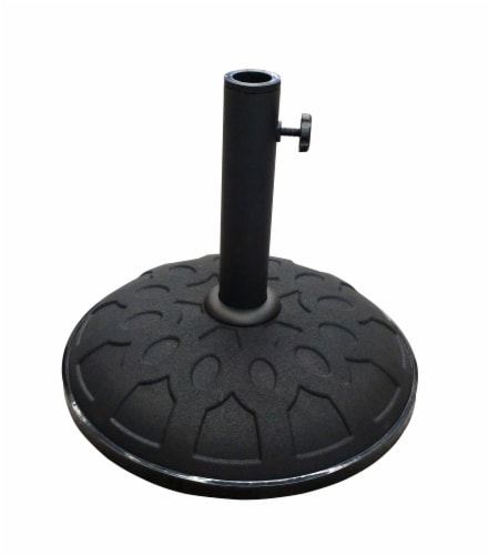 International Caravan 23700-11-BK 25 lbs Resin Compound Umbrella Base, Black Perspective: front