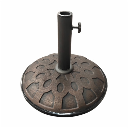 International Caravan 23700-11-BZ 25 lbs Resin Compound Umbrella Base, Bronze Perspective: front