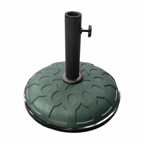 International Caravan 23700-11-FG 25 lbs Resin Compound Umbrella Base, Forest Green Perspective: front