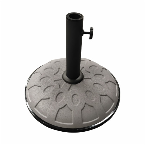 International Caravan 23700-11-GY 25 lbs Resin Compound Umbrella Base, Grey Perspective: front