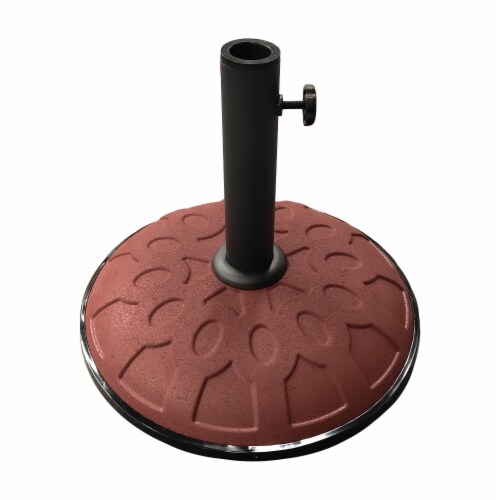 International Caravan 23700-11-TC 25 lbs Resin Compound Umbrella Base, Terra Cotta Perspective: front