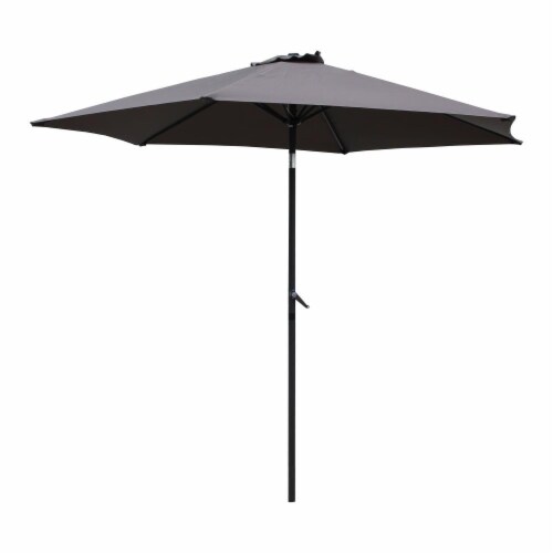 St. Kitts Aluminum 9-foot Patio Umbrella - Grey Perspective: front