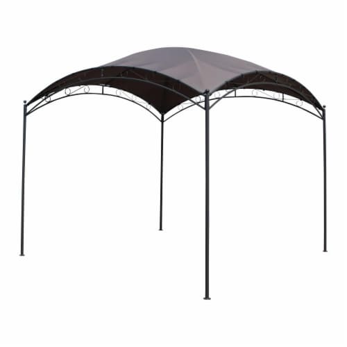 St. Kitts 10-Foot Square Dome Top Gazebo - Grey Perspective: front