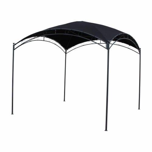 St. Kitts 10-Foot Square Dome Top Gazebo - Black Perspective: front