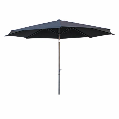 St. Kitts Aluminum 11.5-foot Patio Umbrella - Black Perspective: front