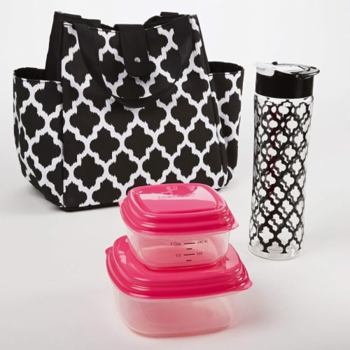 Medport Insulated Designer Lunch Bag Kit with Fresh Selects Container Set Perspective: front