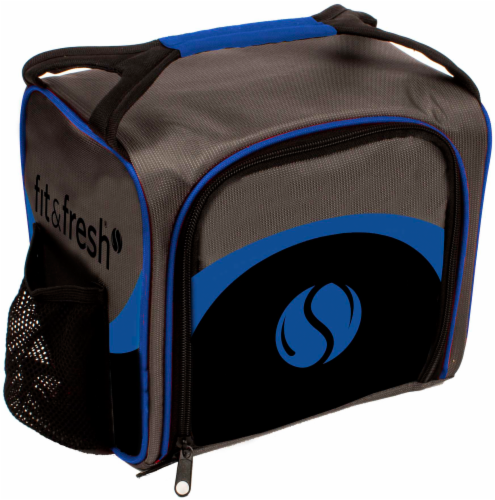Fit and Fresh Sporty Lunch Kit - Black / Nautical Blue Perspective: front