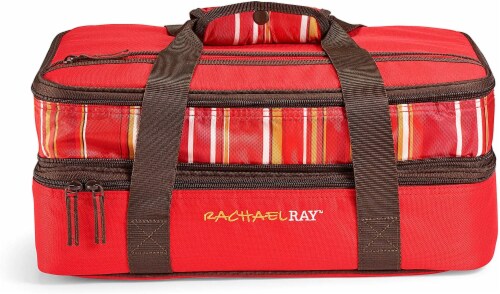 Rachael Ray Expandable Lasagna Lugger - Stripe Red Perspective: front