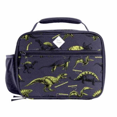 Fit & Fresh 2863KFFSC3077 Dinosaur Navy Lunch Bag Perspective: front
