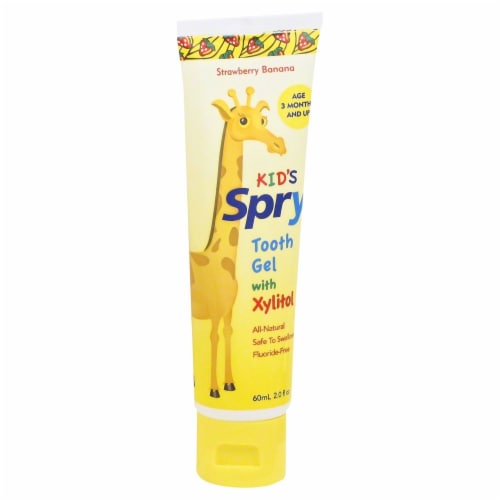 Spry Kids Strawberry Banana Tooth Gel with Xylitol Perspective: front