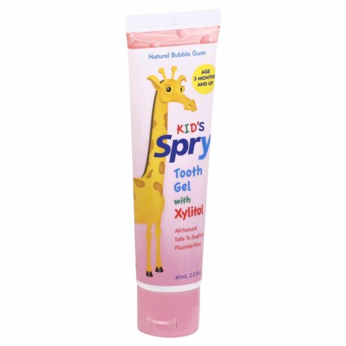 Spry Kid's Natural Bubble Gum Tooth Gel with Xylitol Perspective: front