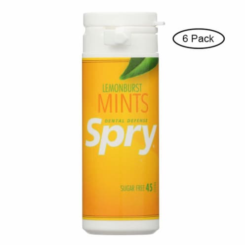 Spry® Lemon Burst Mints Perspective: front