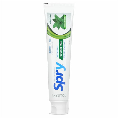 Xlear Natural Spry Toothpaste Fluoride Free Spearmint - 5 oz (141 g) Perspective: front