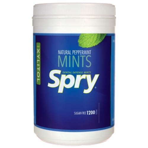 Xlear Spry Peppermint Mints - Sugar Free 1200 Ct Perspective: front